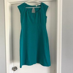 Athleta sleeveless teal dress with keyhole back